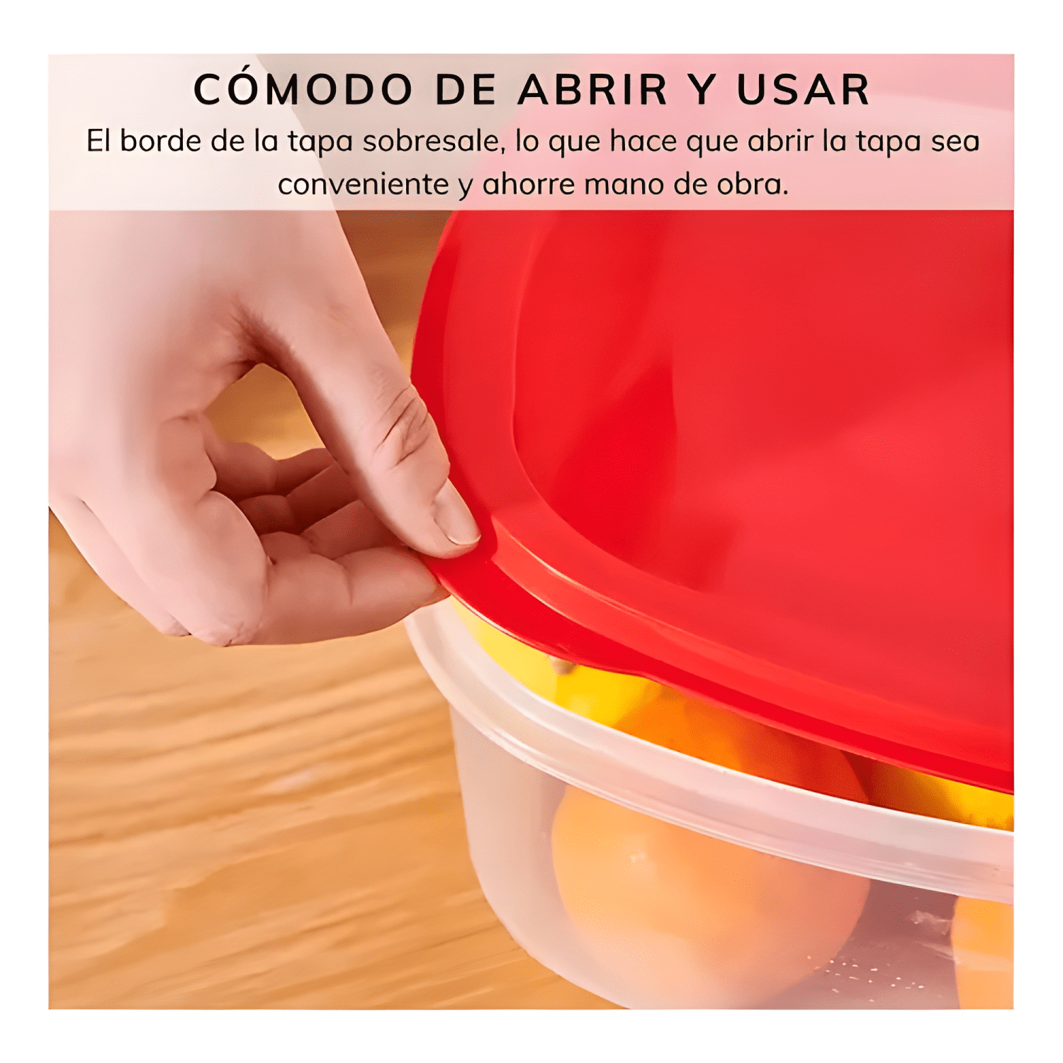 Contenedor hermético cuadrado taper plástico 5u-2
