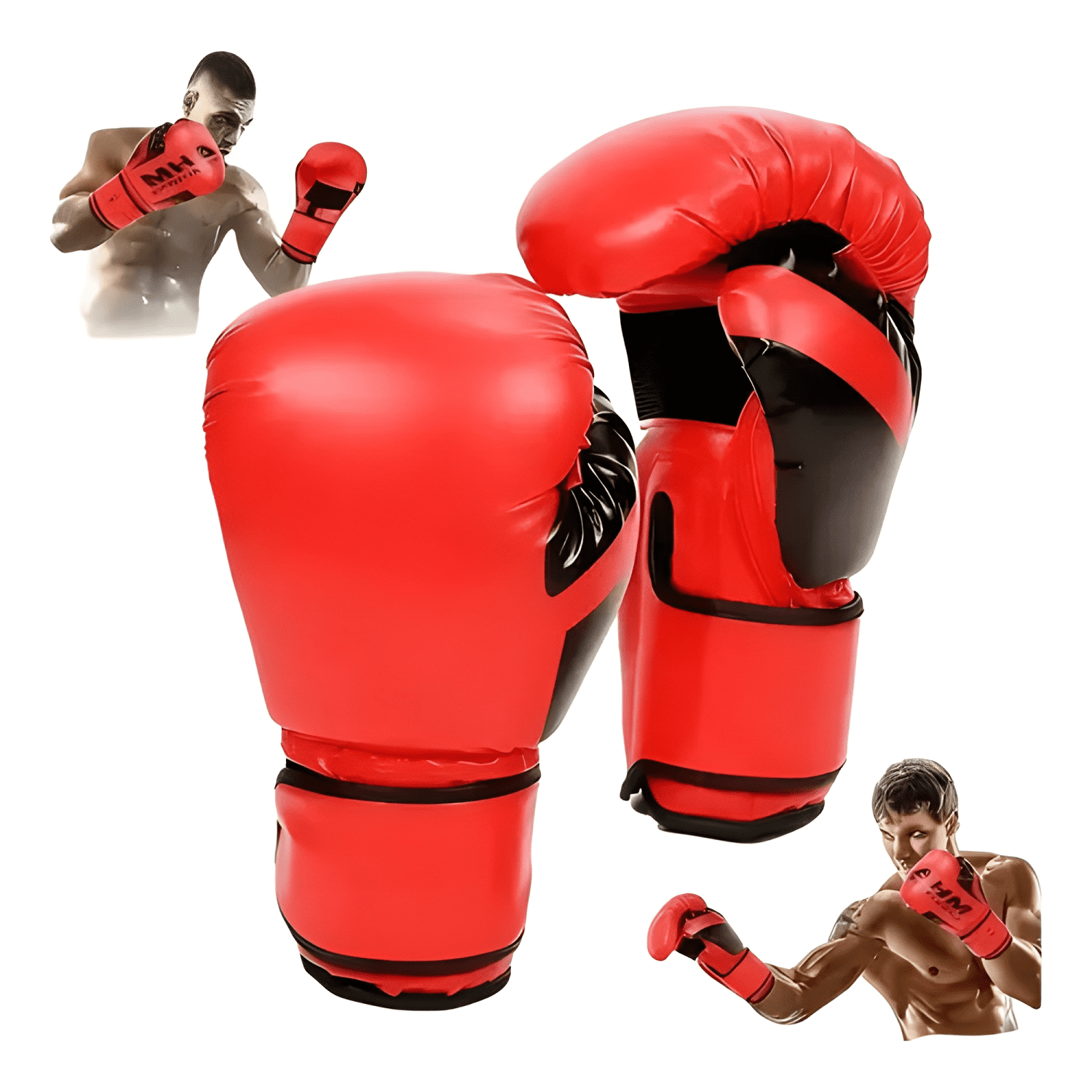 Guantes de boxeo competición velcro adultos 10 oz-0
