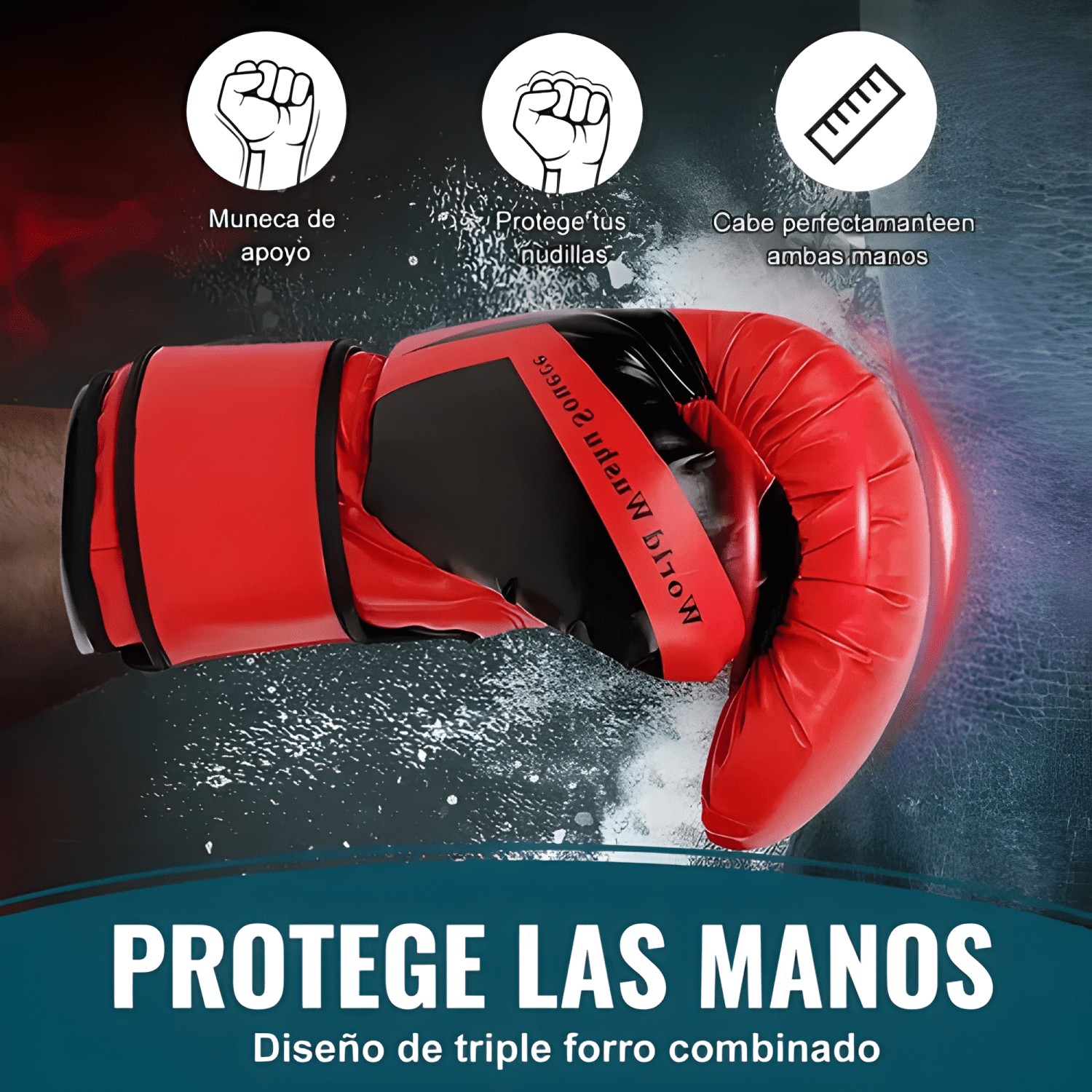 Guantes de boxeo competición velcro adultos 10 oz-1