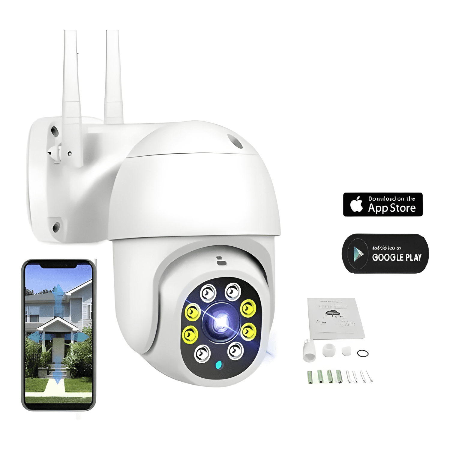 Pack X2 Camara Ip Wifi Exterior 1080p Inalambrica Hd Plus-2
