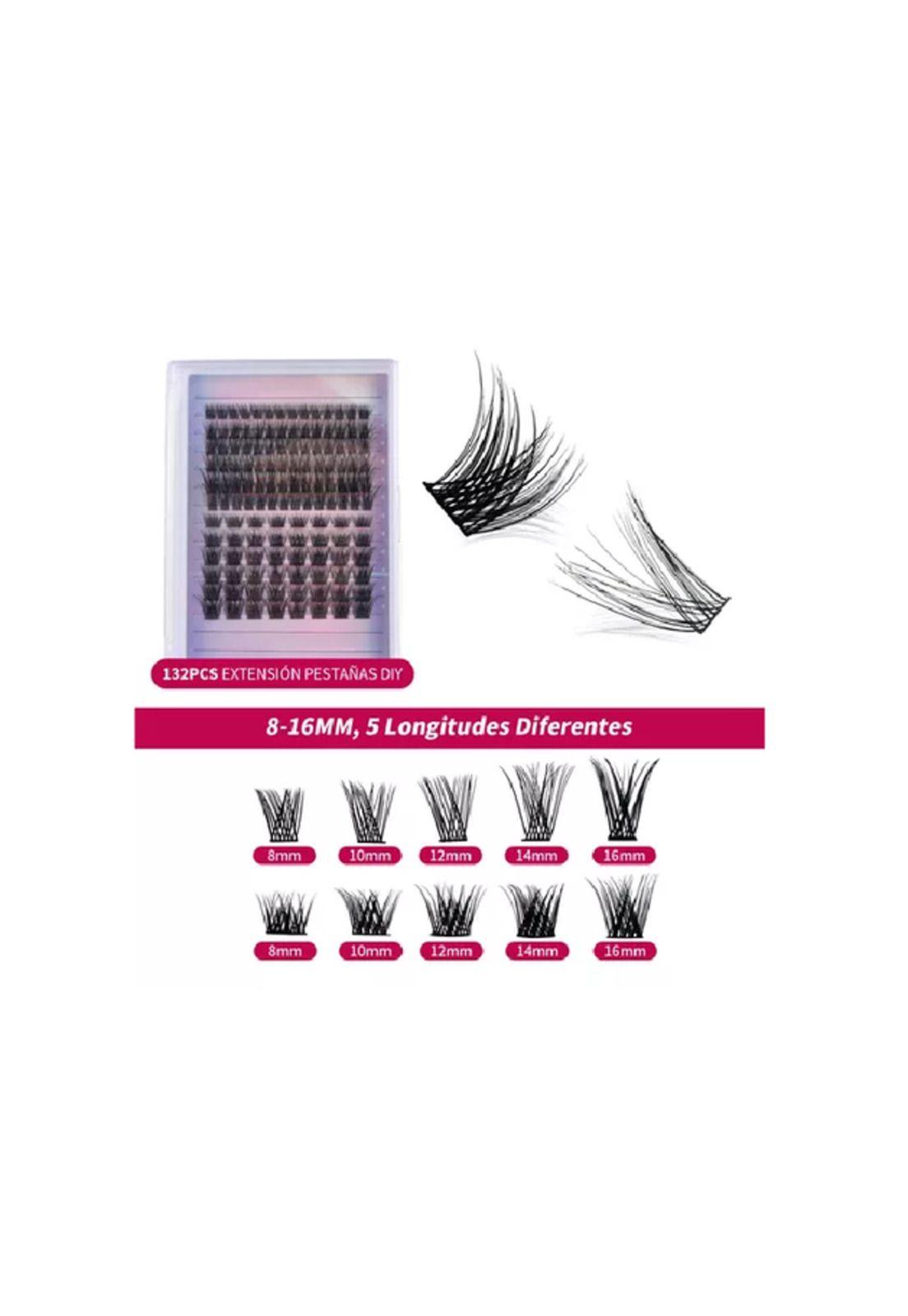 132 Racimos de Pestañas Extensiones Reutilizables Postizas-2
