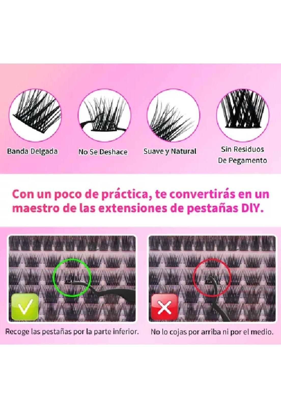 132 Racimos de Pestañas Extensiones Reutilizables Postizas-5