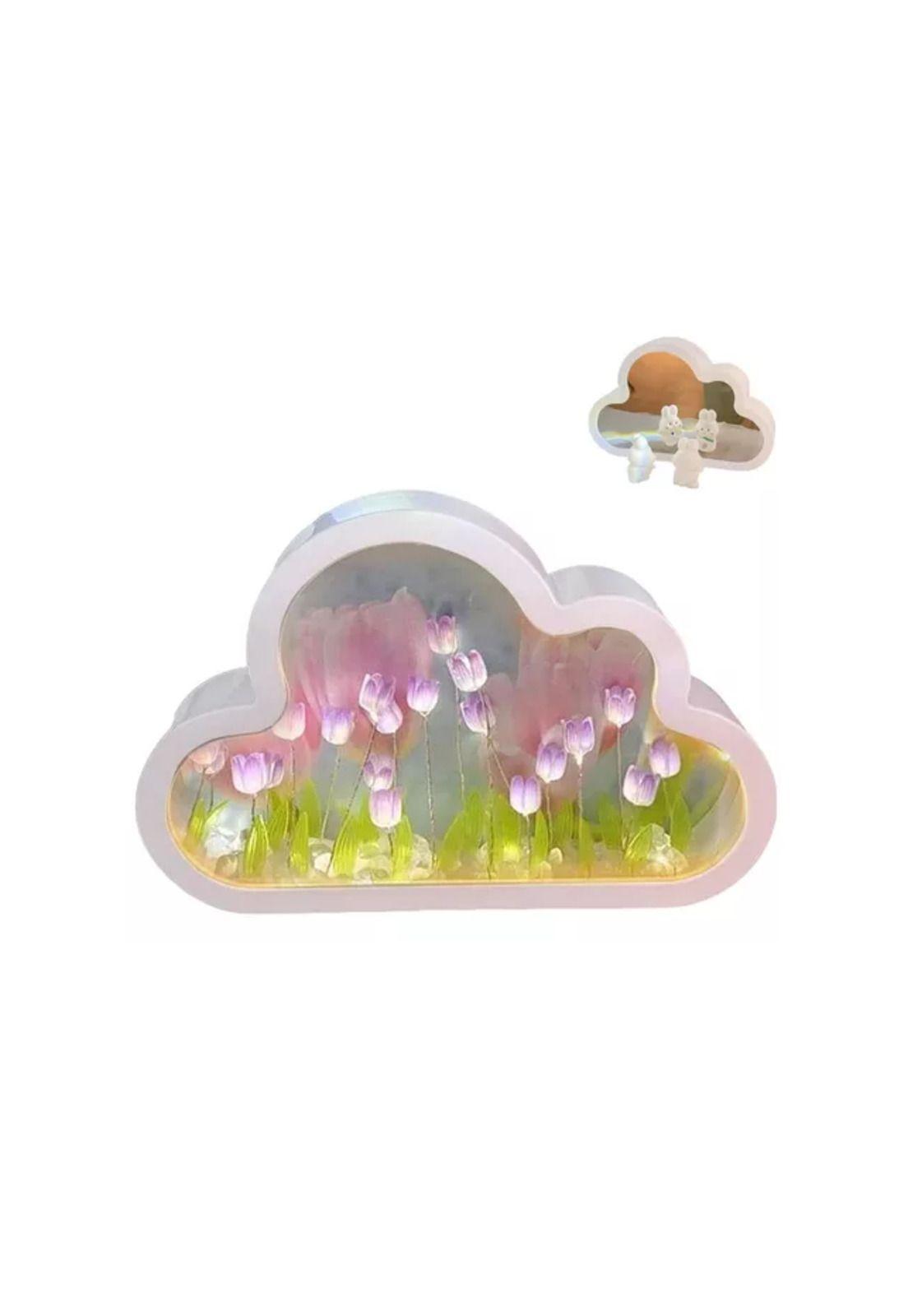 Luz Nocturna con Espejo Tulipán Nube para Dormitorio Violeta-1