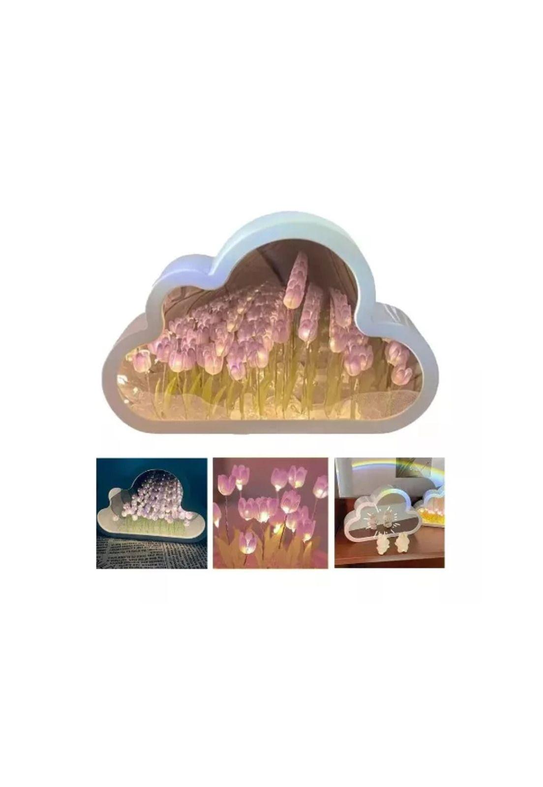 Luz Nocturna con Espejo Tulipán Nube para Dormitorio Violeta-2
