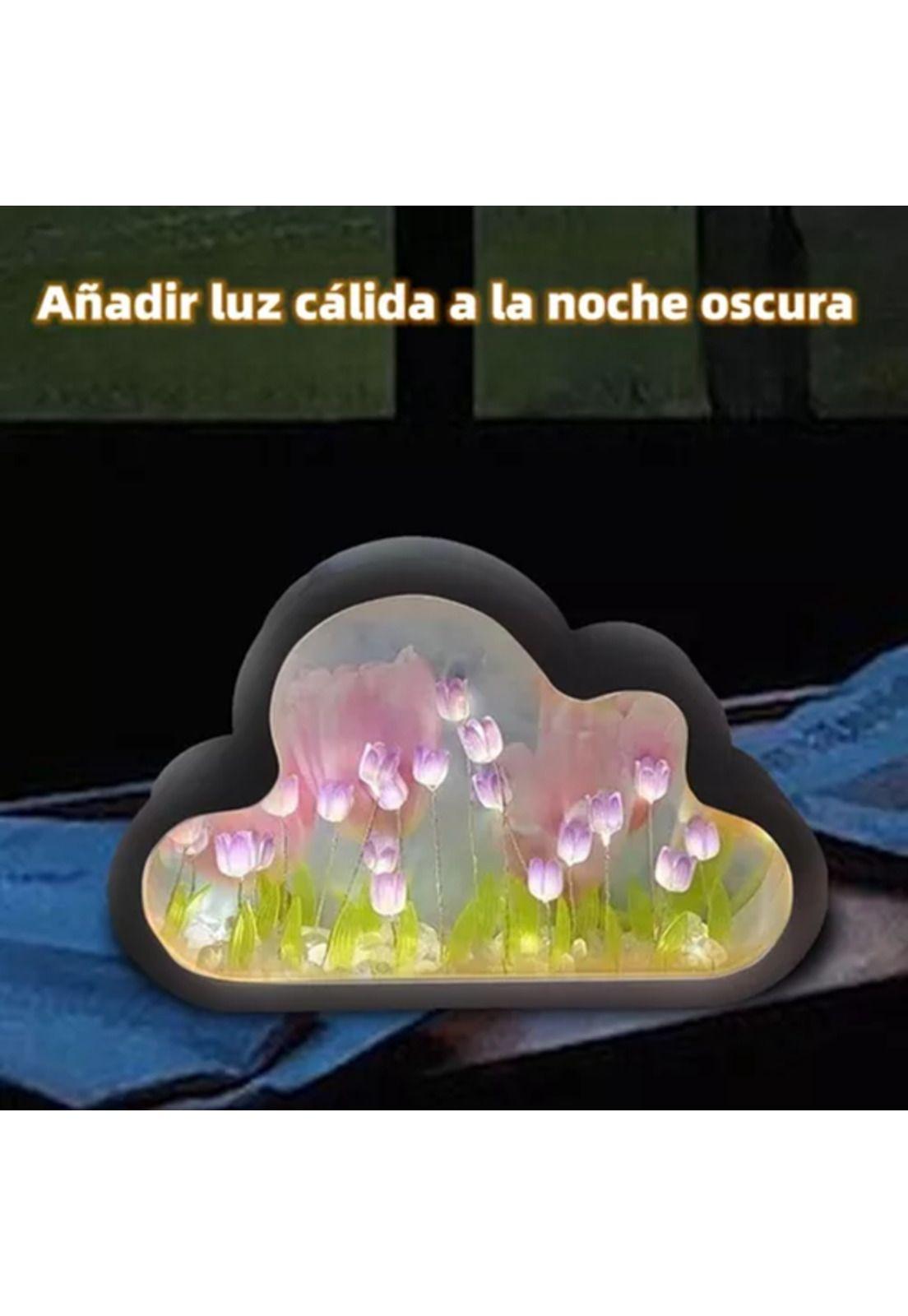 Luz Nocturna con Espejo Tulipán Nube para Dormitorio Violeta-3