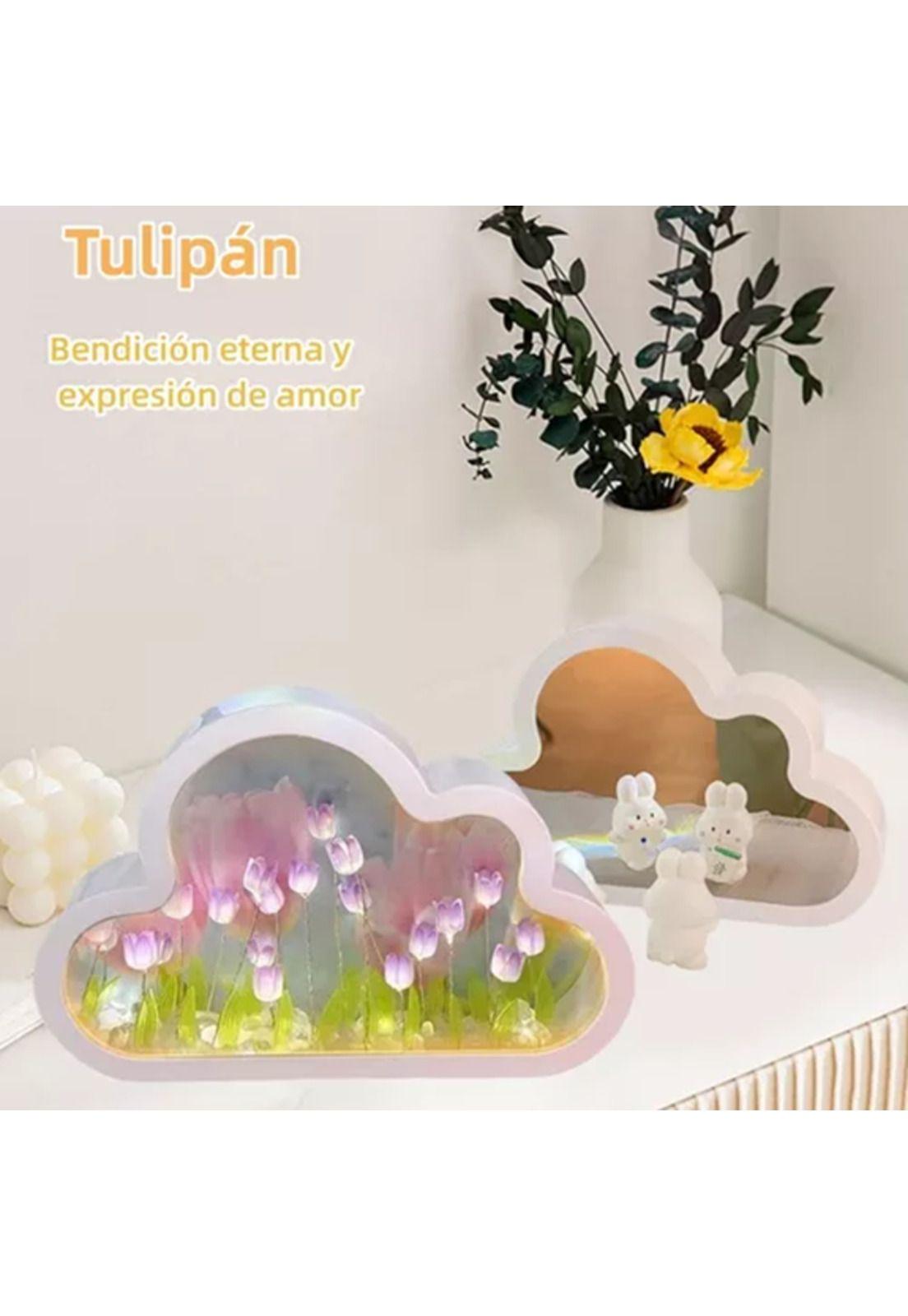 Luz Nocturna con Espejo Tulipán Nube para Dormitorio Violeta-4
