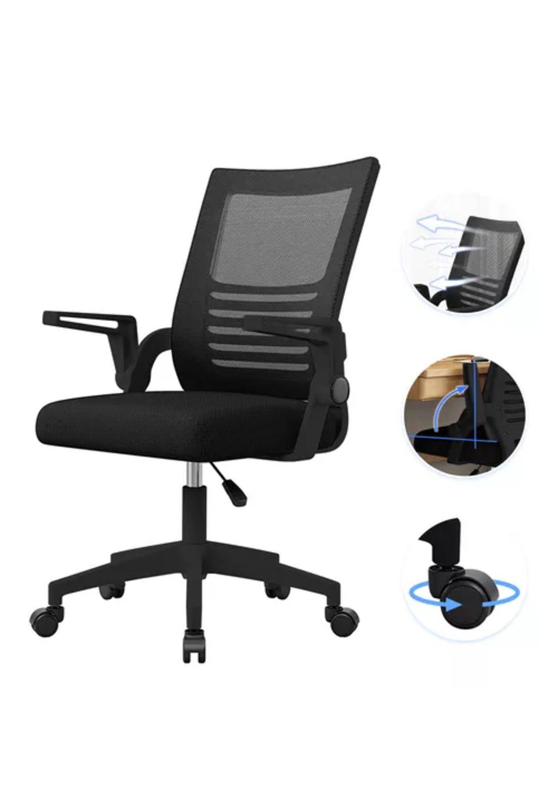 Silla de escritorio Emilia ergonómica acolchada color negro-2