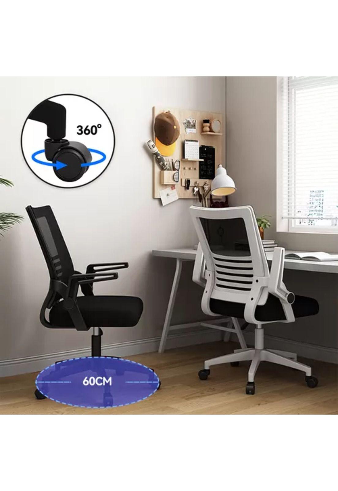 Silla de escritorio Emilia ergonómica acolchada color negro-5