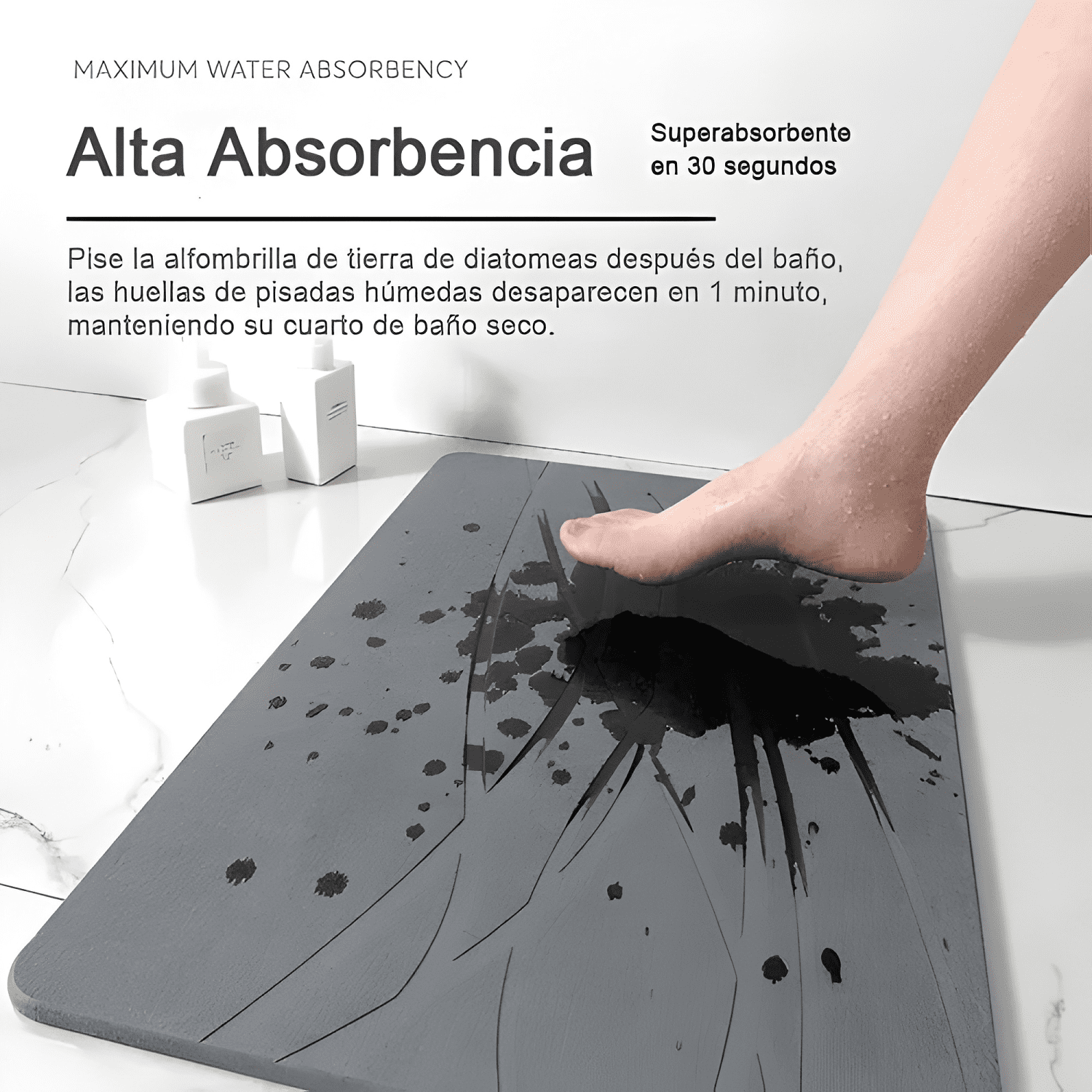 Piso Baño Diatomita Absorbente Alfombra Ducha Secado #3-0