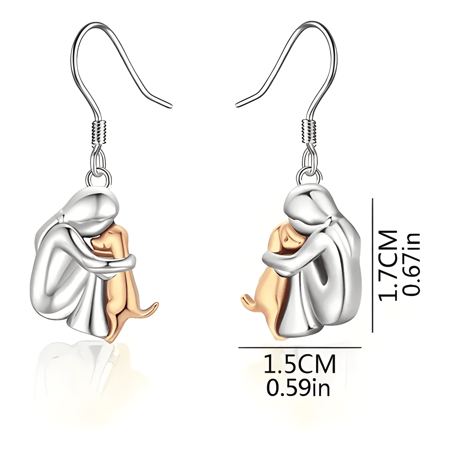 Aros Mujer Perro Pendientes Plata 925 Joya Mujer Regalo #3-1