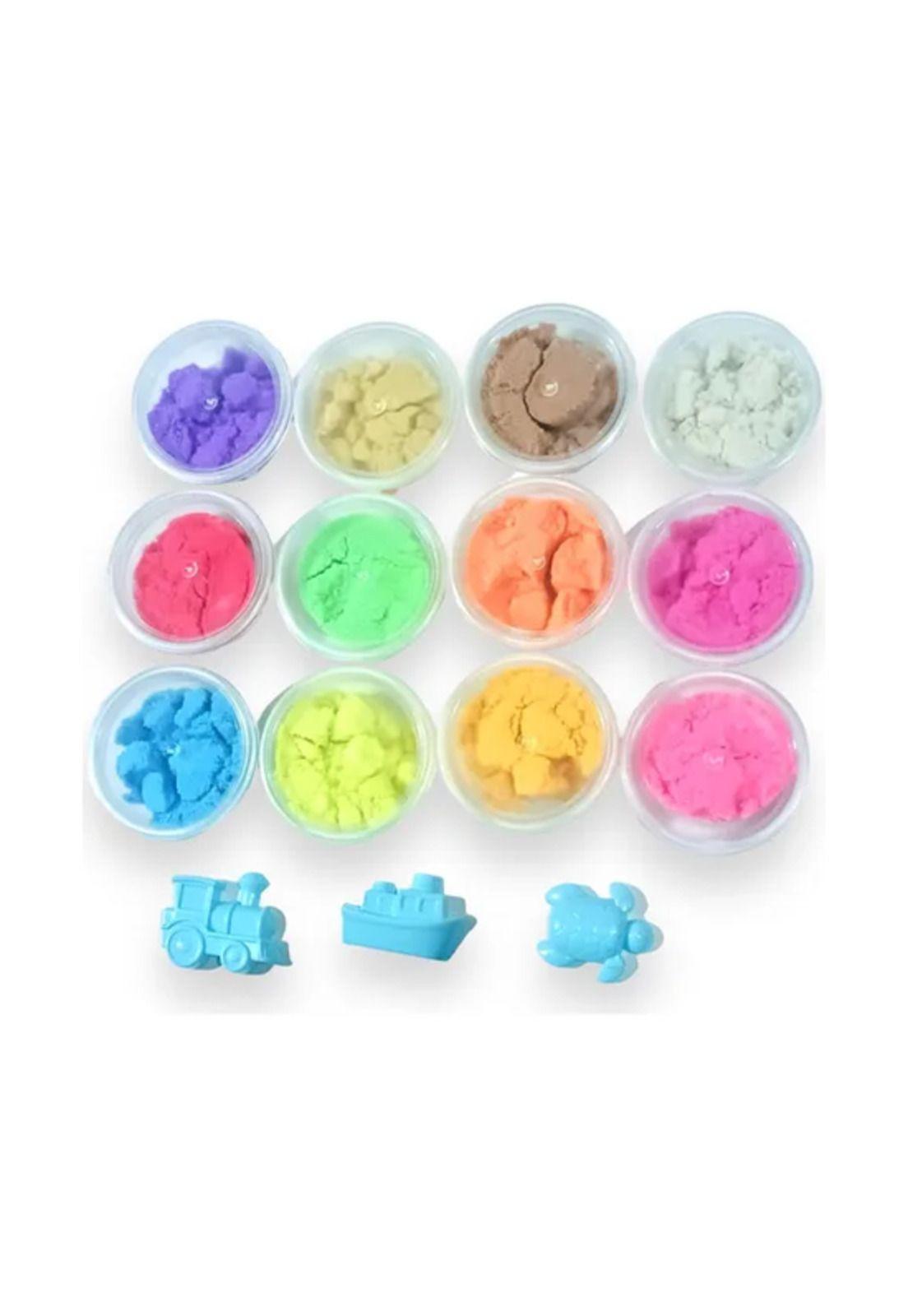 Set de 12 arenas mágicas kinéticas varios colores + moldes-2