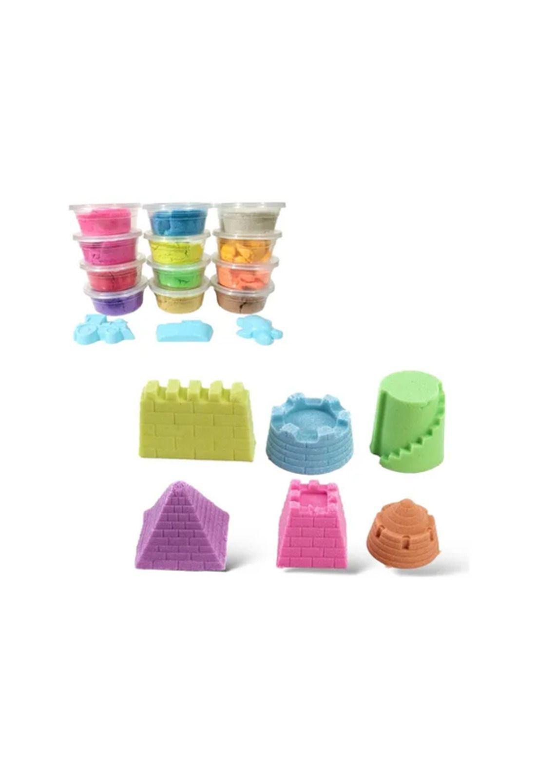 Set de 12 arenas mágicas kinéticas varios colores + moldes-4
