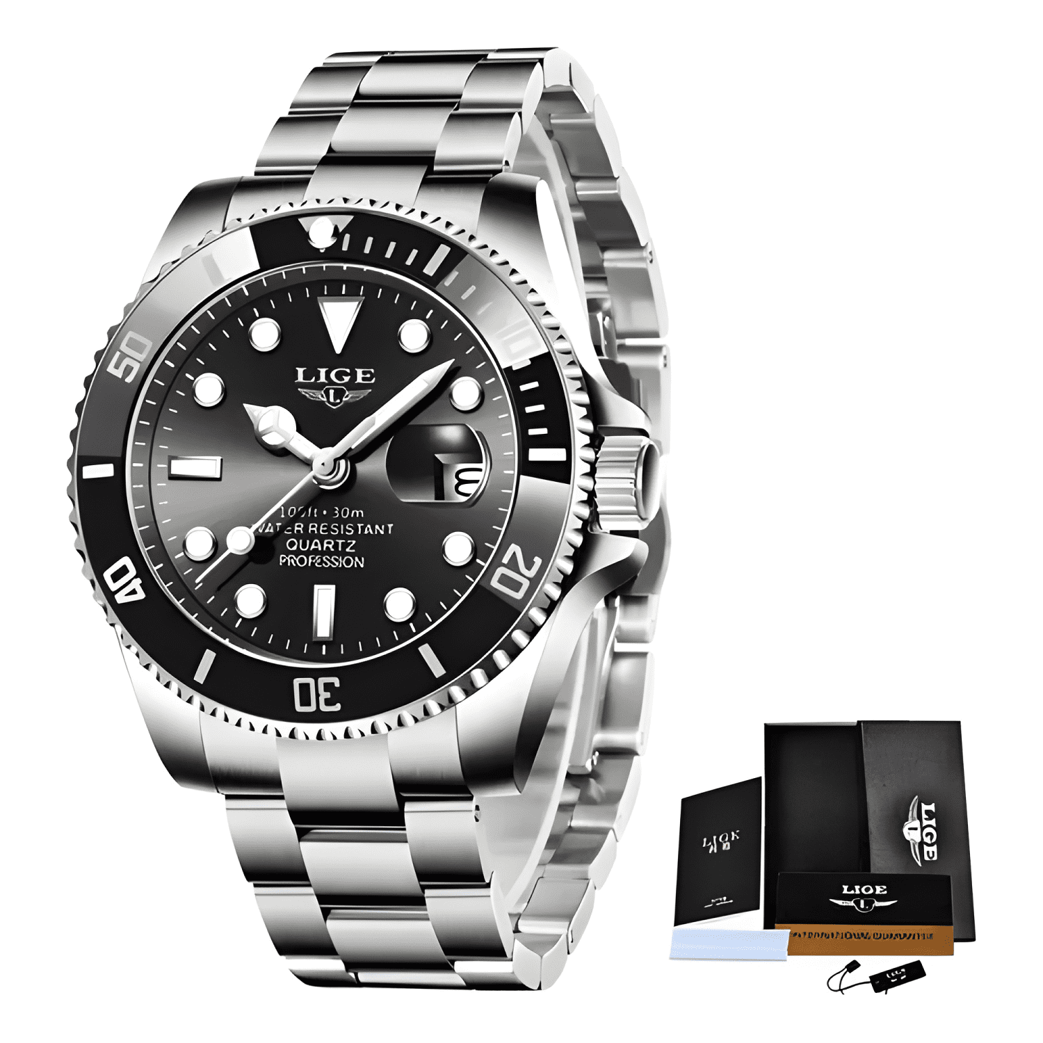 Lige - relojes impermeables para hombre, diseño fantasma-0