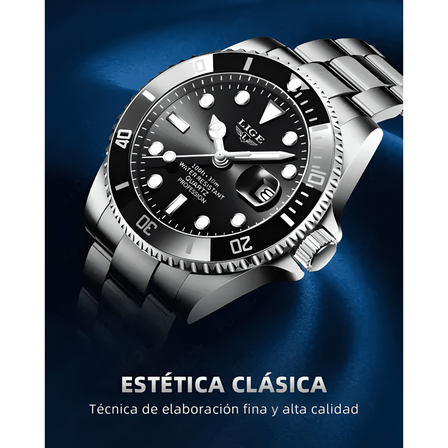 Lige - relojes impermeables para hombre, diseño fantasma-2