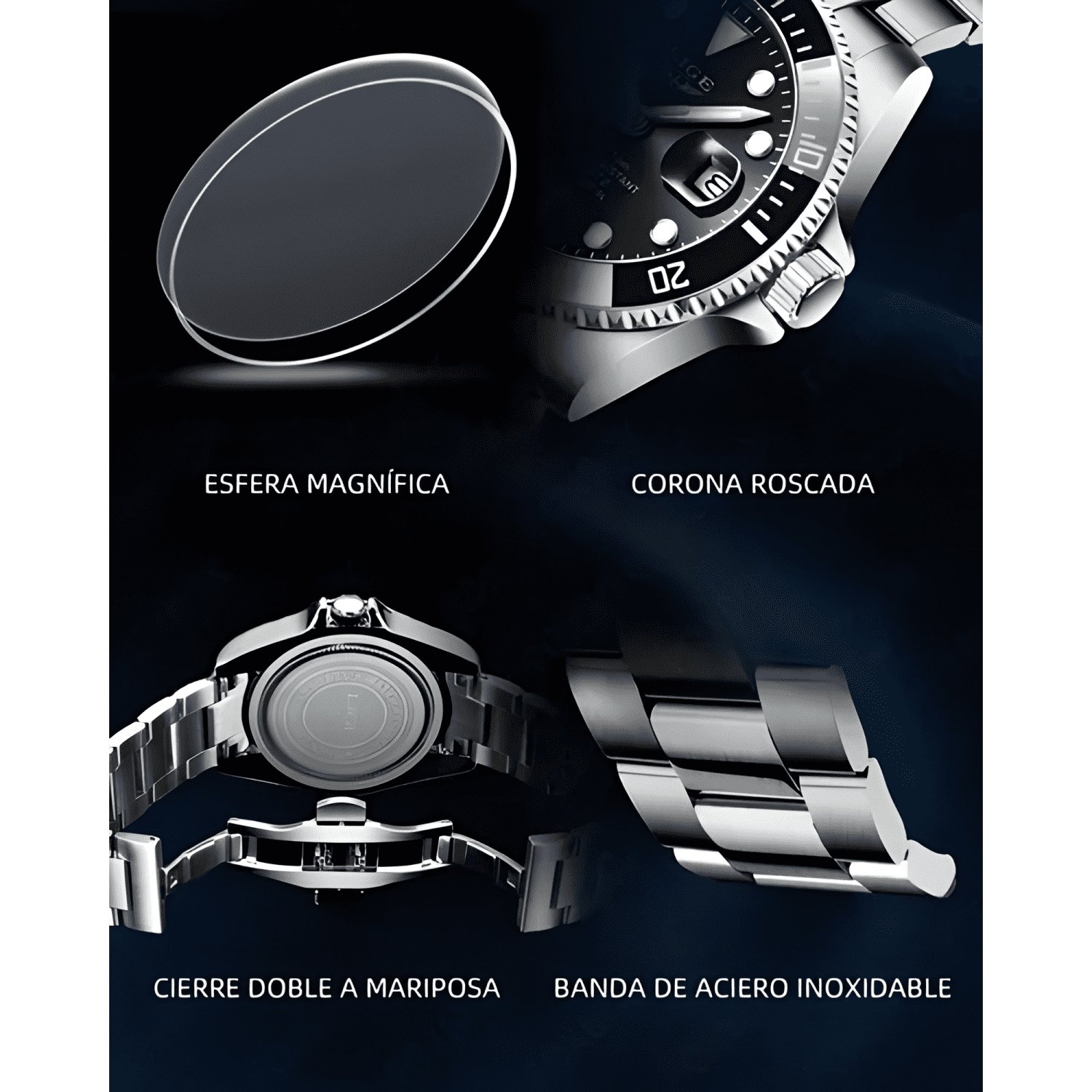 Lige - relojes impermeables para hombre, diseño fantasma-3