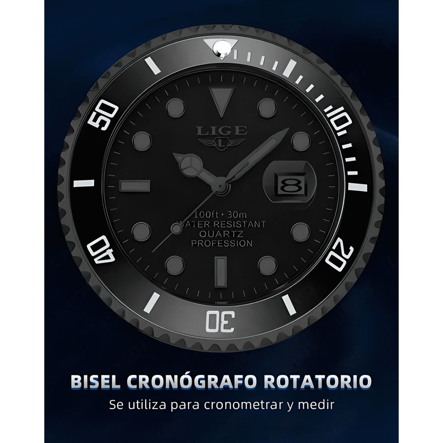 Lige - relojes impermeables para hombre, diseño fantasma-4