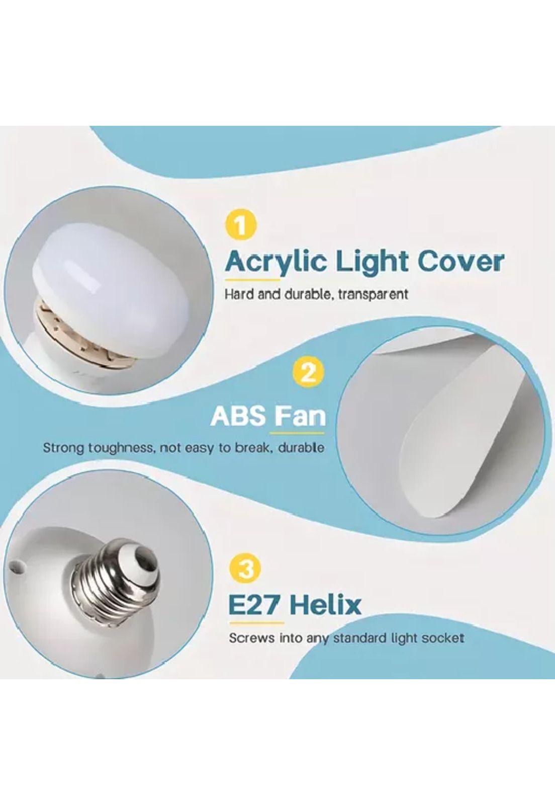 Foco lámpara led ventilador flor de techo 40w con control blanco-4