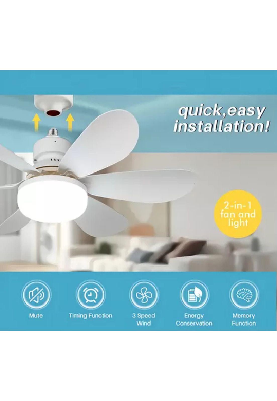 Foco lámpara led ventilador flor de techo 40w con control blanco-5