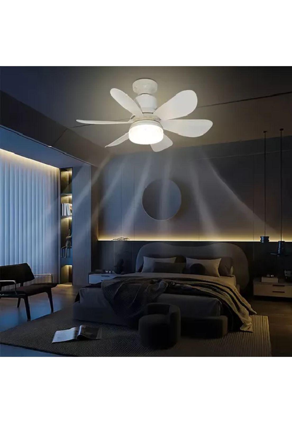 Foco lámpara led ventilador flor de techo 40w con control blanco-6
