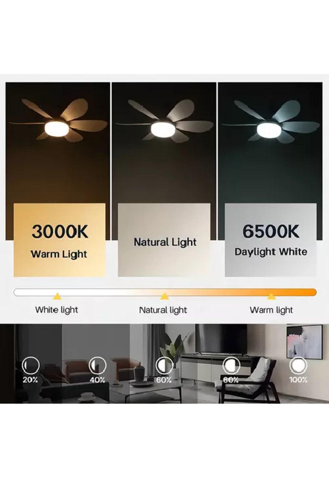 Foco lámpara led ventilador flor de techo 40w con control blanco-7
