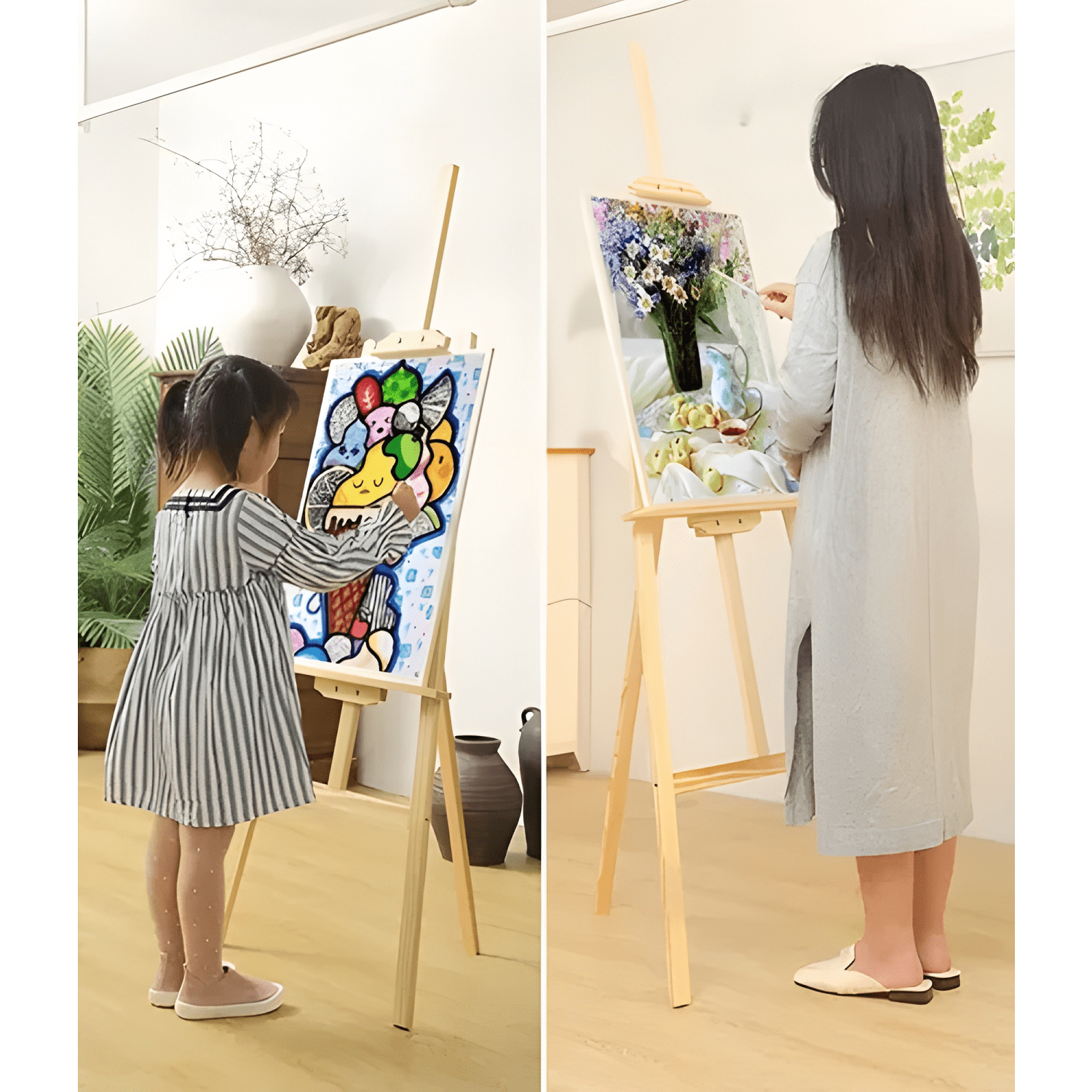 Atril caballete para pintar de madera ajustable 125cm #2-3