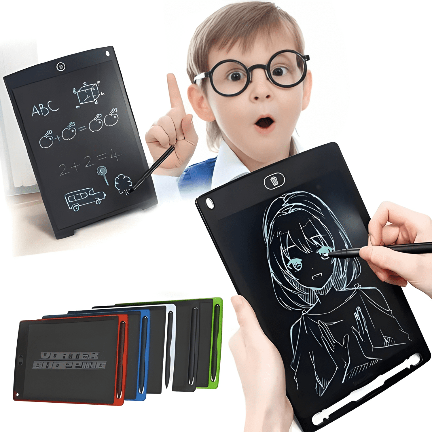 Pizarra mágica infantil pizarra tablet panel LCD 8,5 pulgada-2