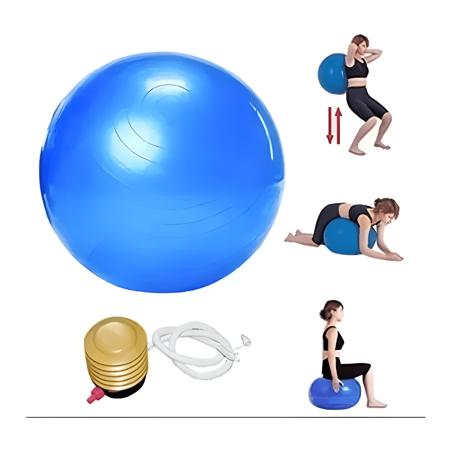 Pelota balon 75 cm pilates yoga + inflador pelotas #5-2