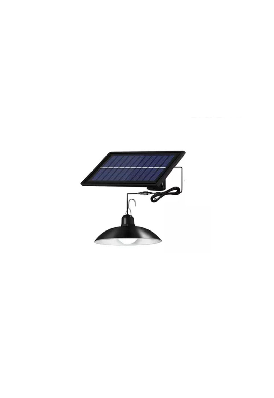 Pack 2 lámpara solar led colgante 120w plafón + control negro-0