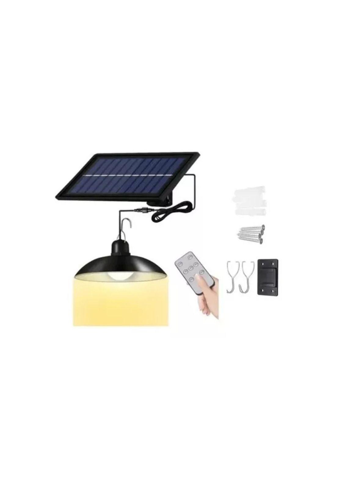 Pack 2 lámpara solar led colgante 120w plafón + control negro-3