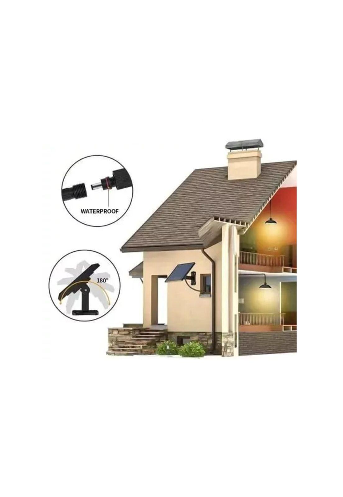 Pack 2 lámpara solar led colgante 120w plafón + control negro-4