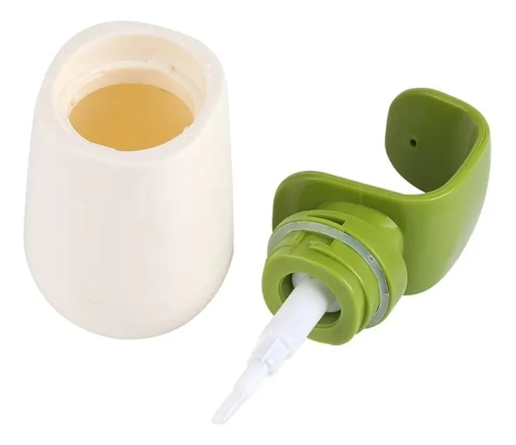 Dispensador Jabón Líquido Gel Shampoo Blanco Con Verde-0