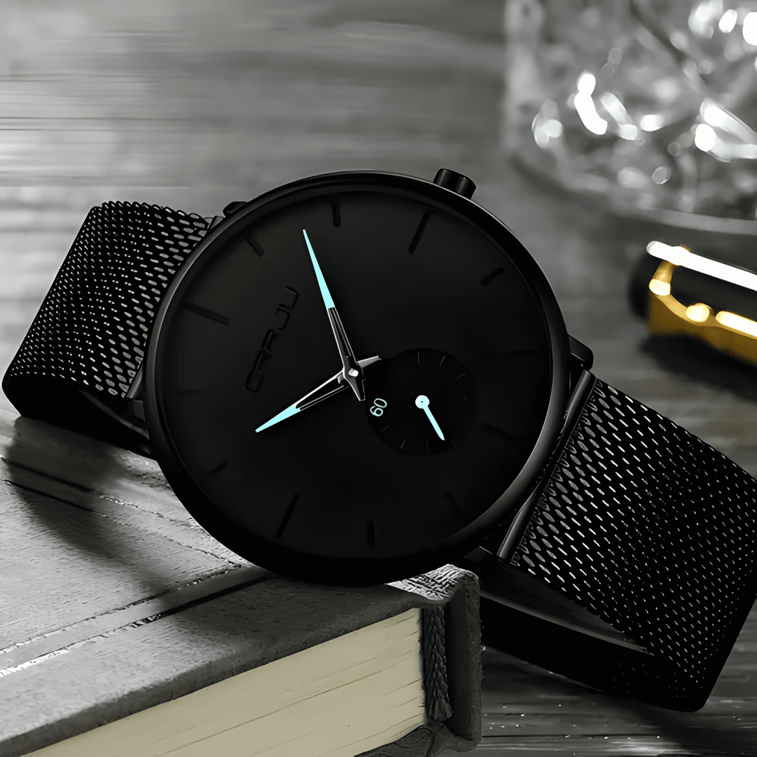Reloj pulsera crrju 2150 hombre correa acero inoxidable-4