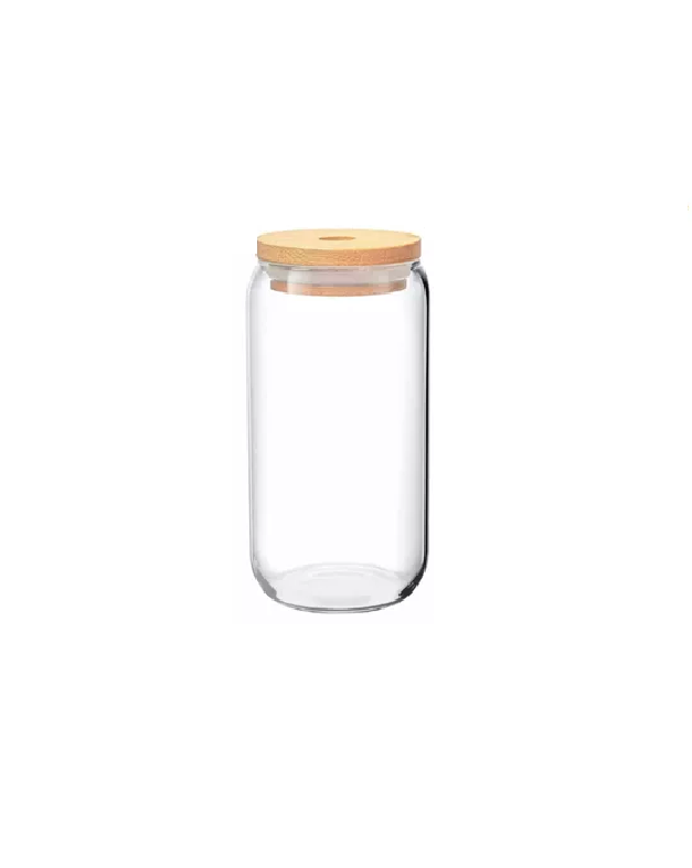 Set 4 Vasos Vidrio Tapa Bambú Cócteles-0