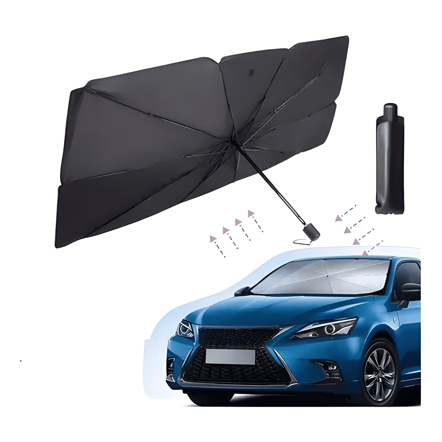 Quitasol Parasol Parabrisas Auto Tipo Sombrilla Cubre III-1