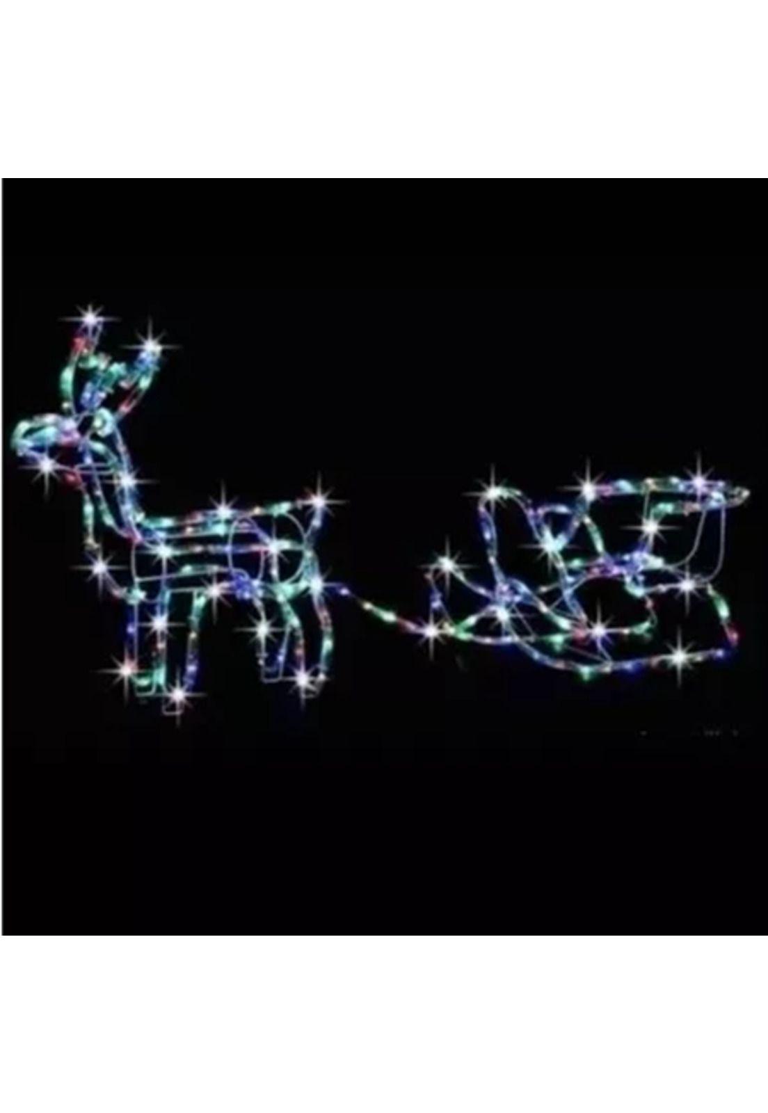 Adorno de reno con trineo de Navidad con 420 LED de 145 cm multicolor-2