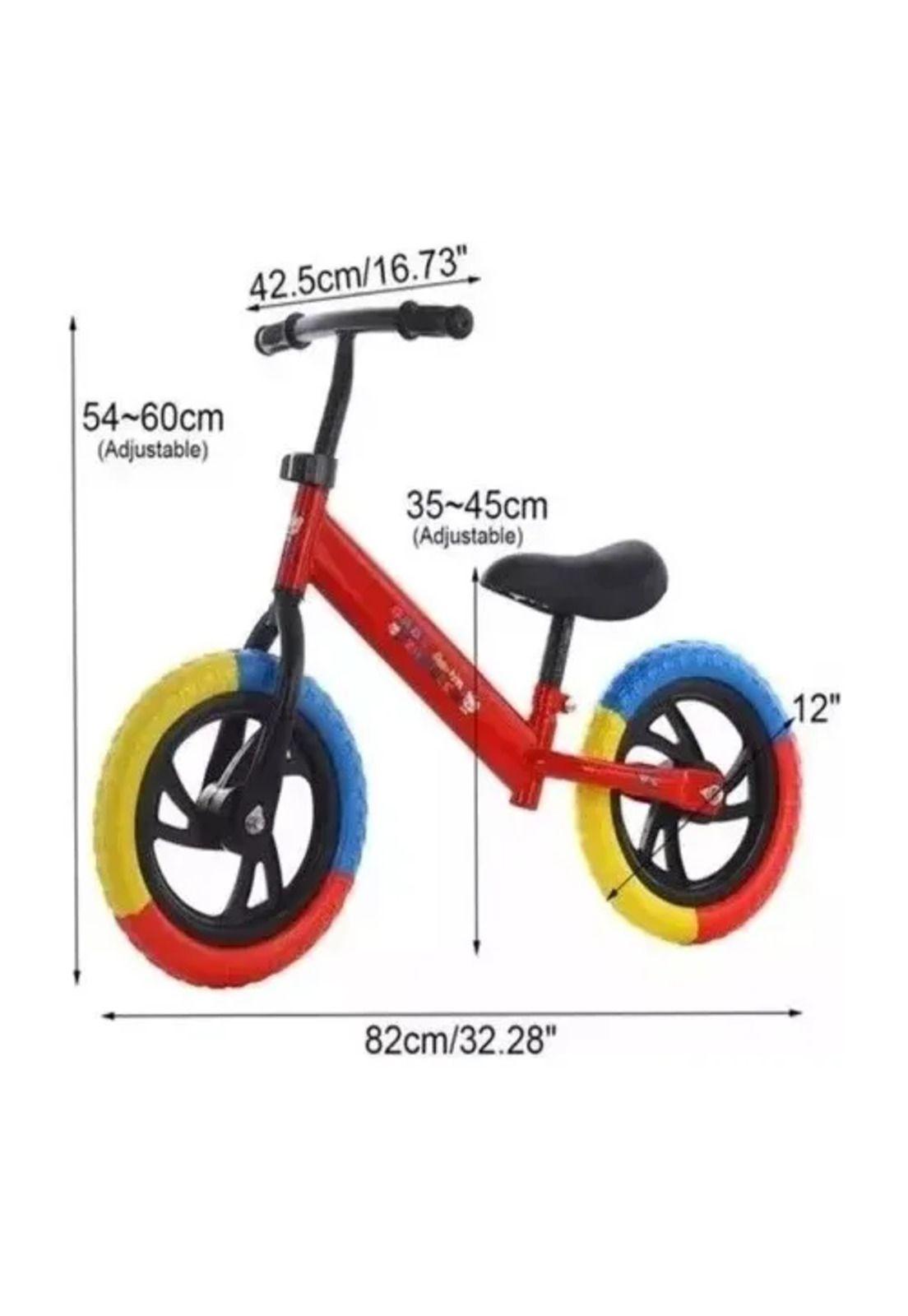 Bicicleta de equilibrio sin pedales para niños azul rueda de colores-2
