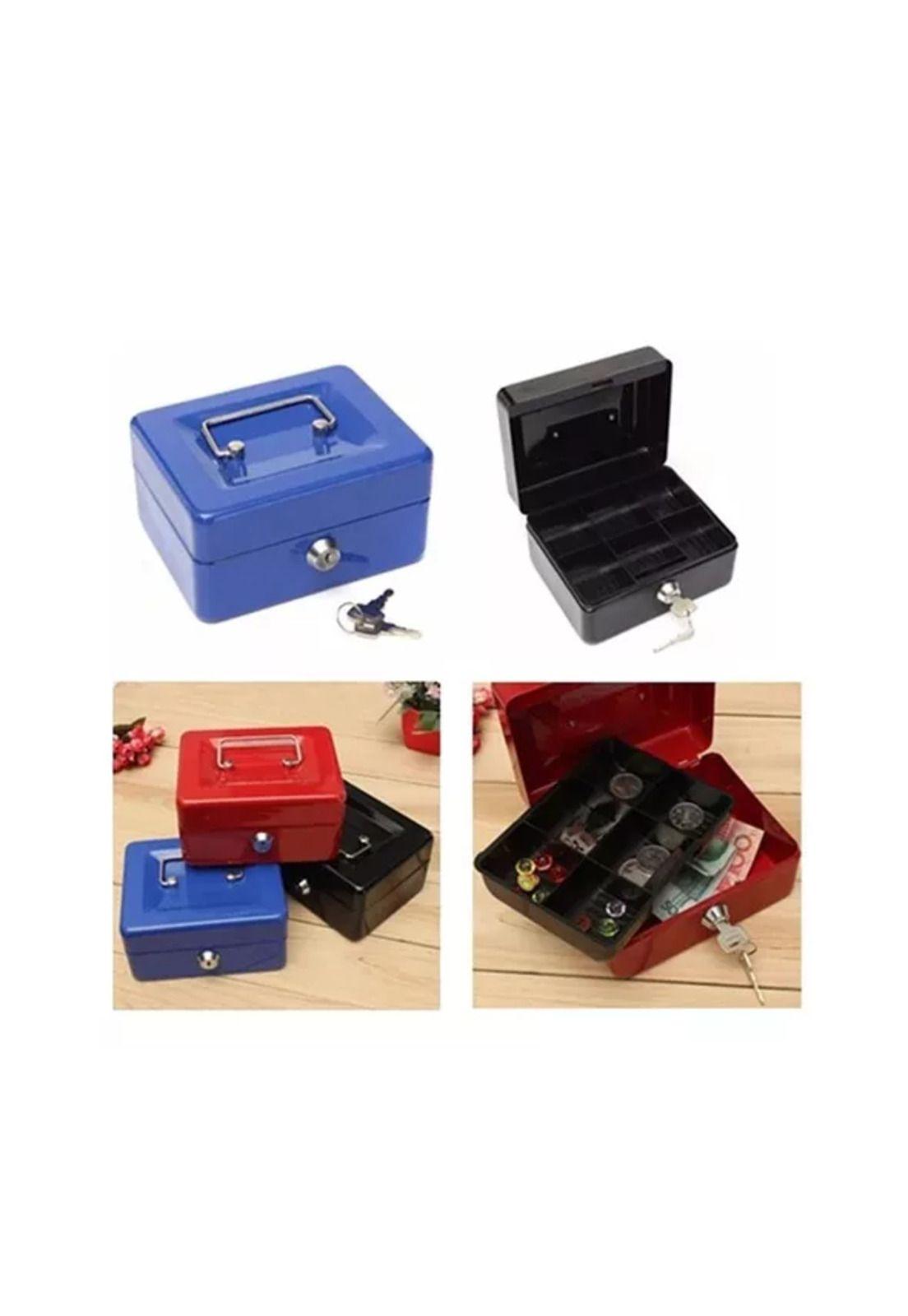 Caja fuerte metálica con llave para dinero 25x20cm color ...-3