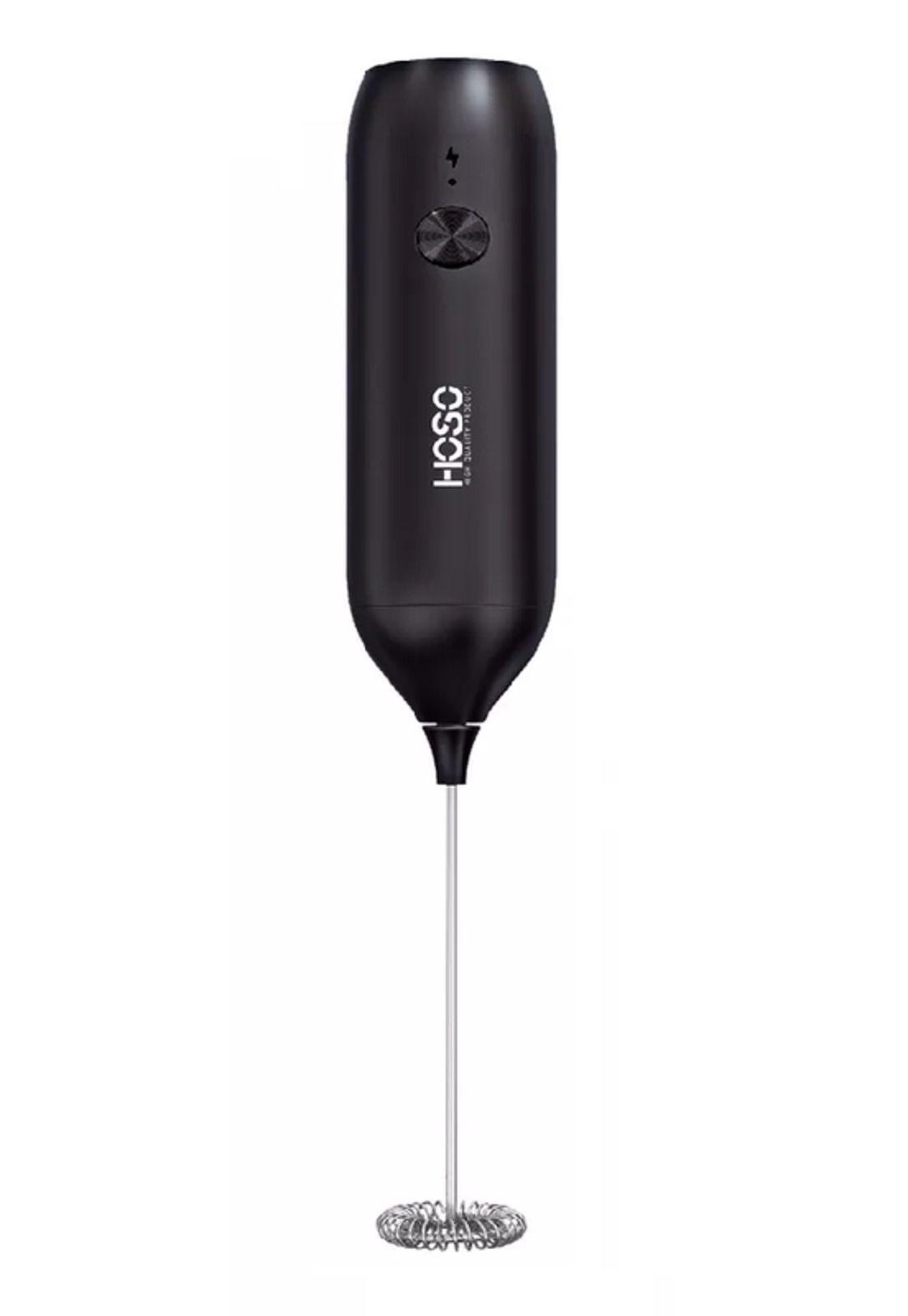 Mini batidor revolvedor de café espumadero leche recargable negro-0