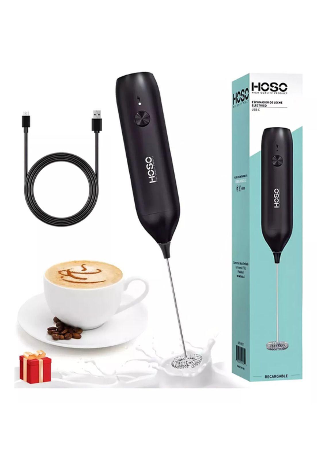 Mini batidor revolvedor de café espumadero leche recargable negro-1