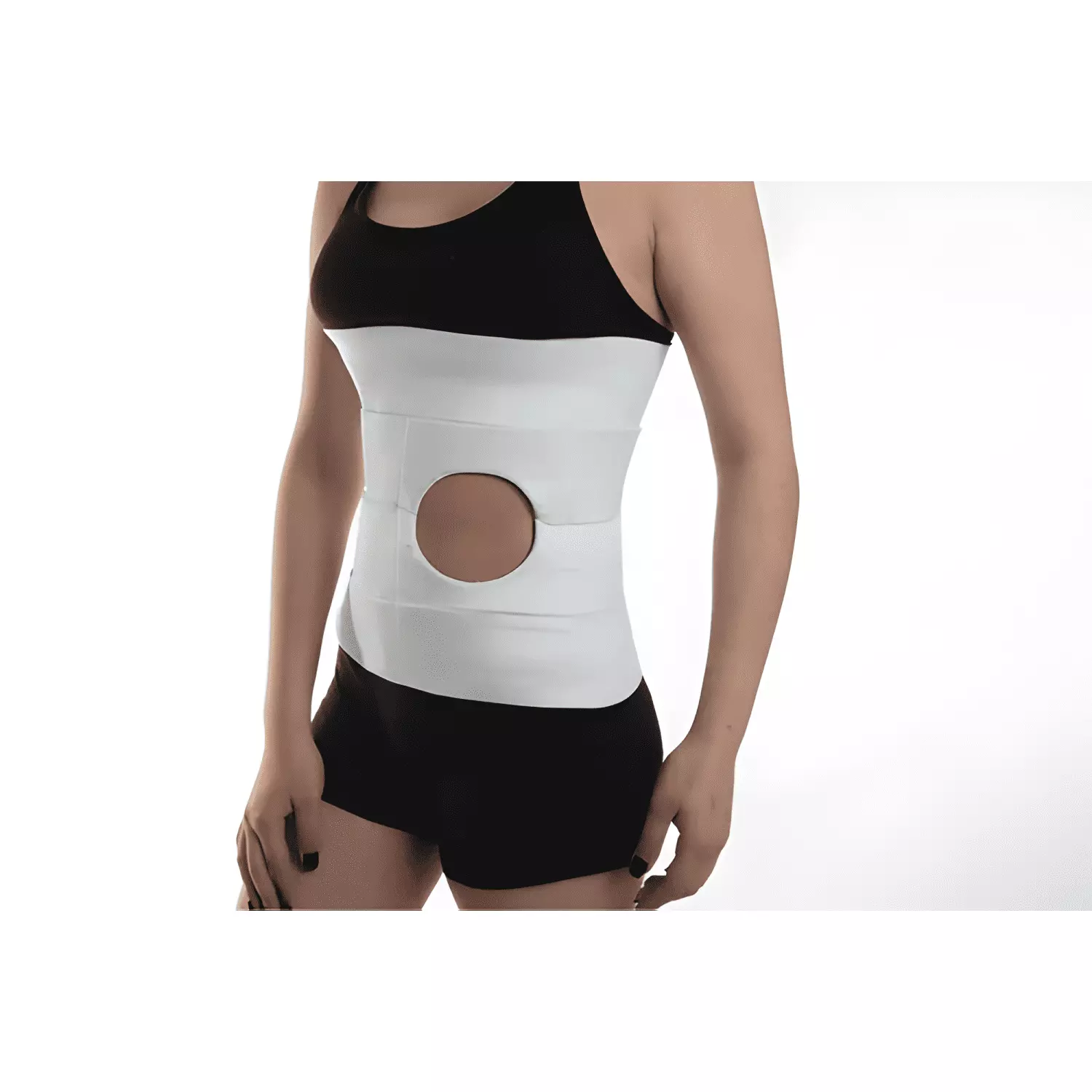 Faja colostomía 4 bandas unisex blanco-1