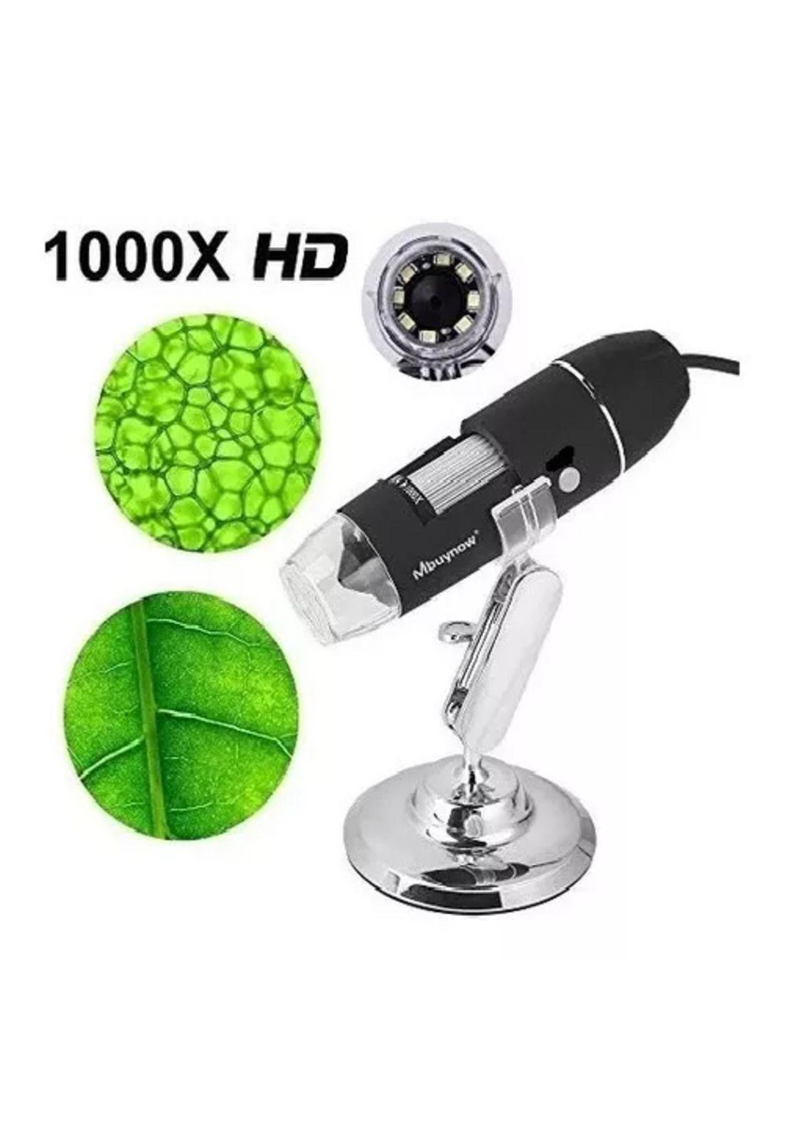 Microscopio digital USB 1000x, cámara con 8 LEDs, educativo, color negro-2