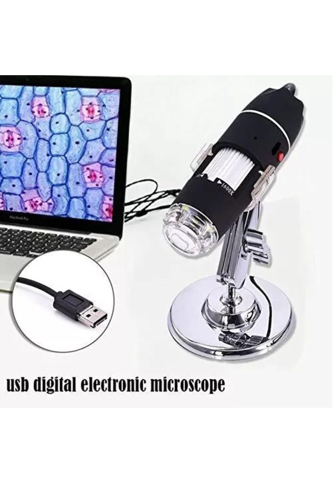 Microscopio digital USB 1000x, cámara con 8 LEDs, educativo, color negro-3