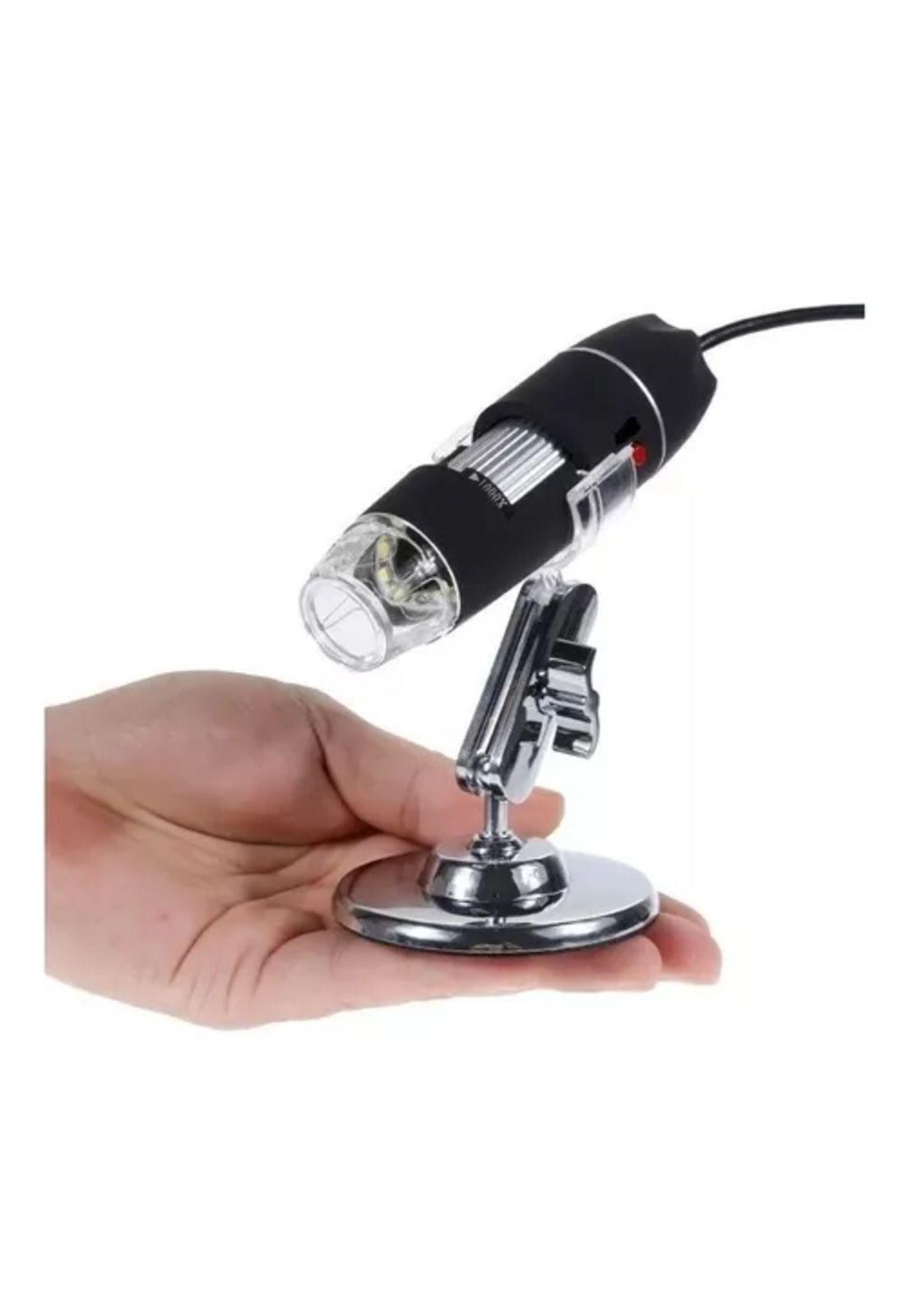 Microscopio digital USB 1000x, cámara con 8 LEDs, educativo, color negro-5