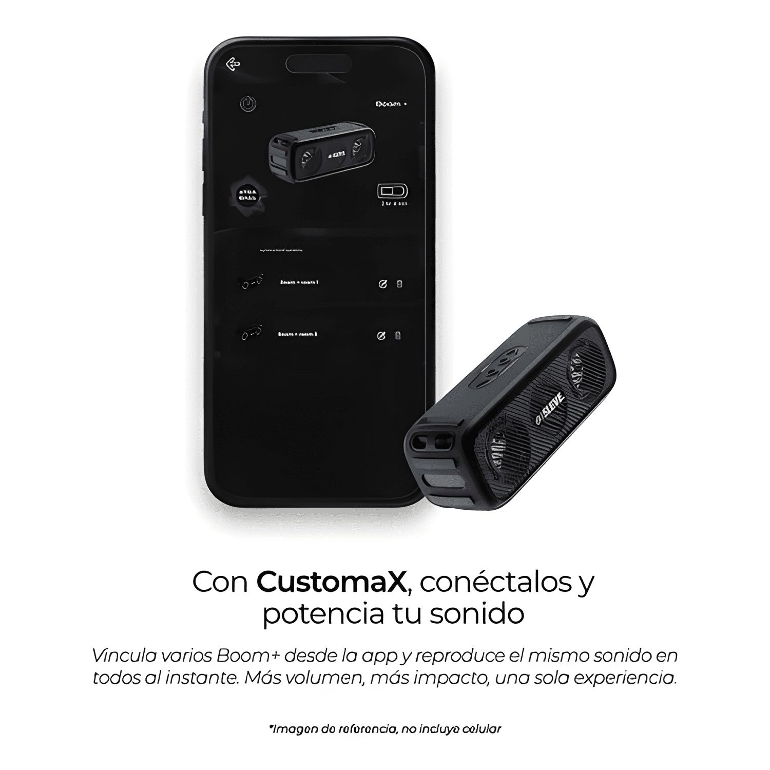 Parlante bluetooth boom + Negro-2
