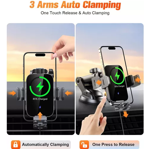 Cargador de soporte automático inalámbrico para automóvil-2