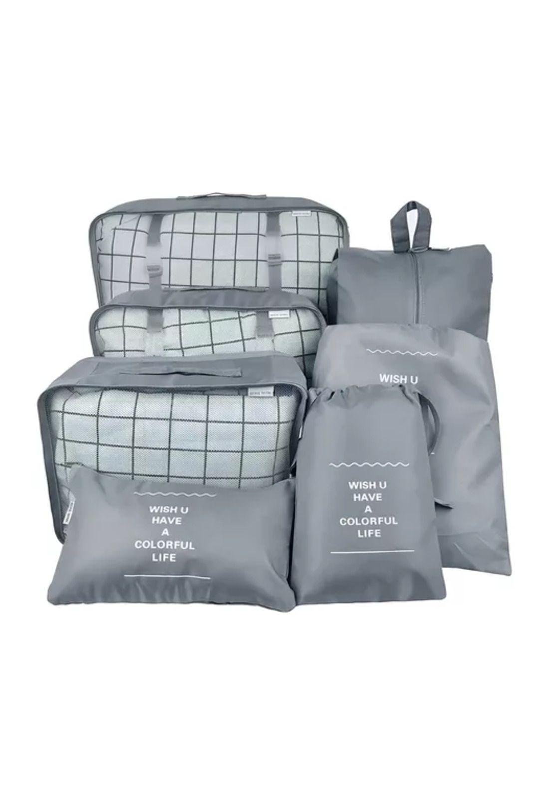 Bolsas de viaje organizadoras 7 en 1, color gris-0