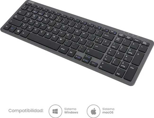 Teclado Cygna slim inalámbrico grafito-0
