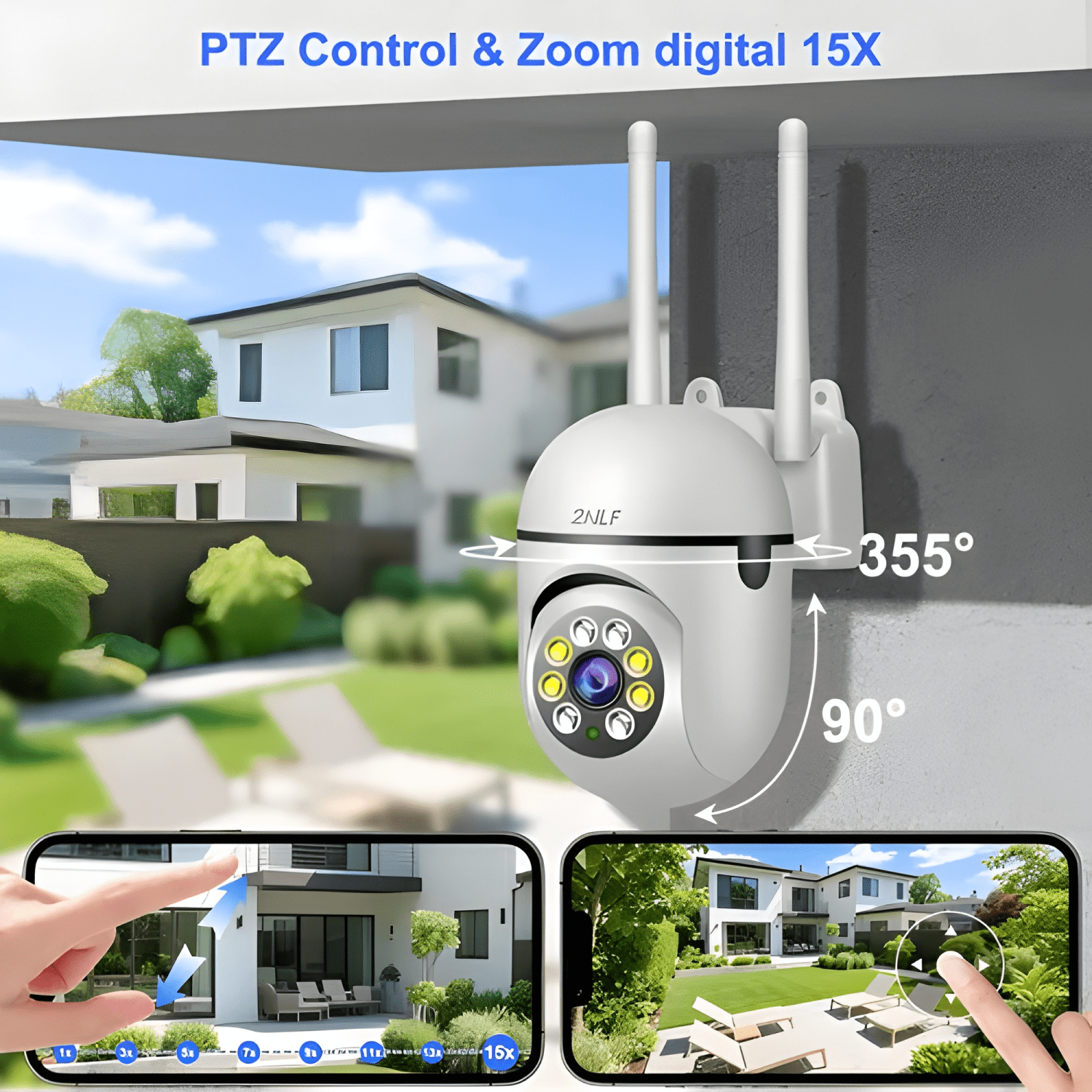 2nlf® 4mp 2pcs Cámara de Seguridad Wifi Camara Vigilancia-3