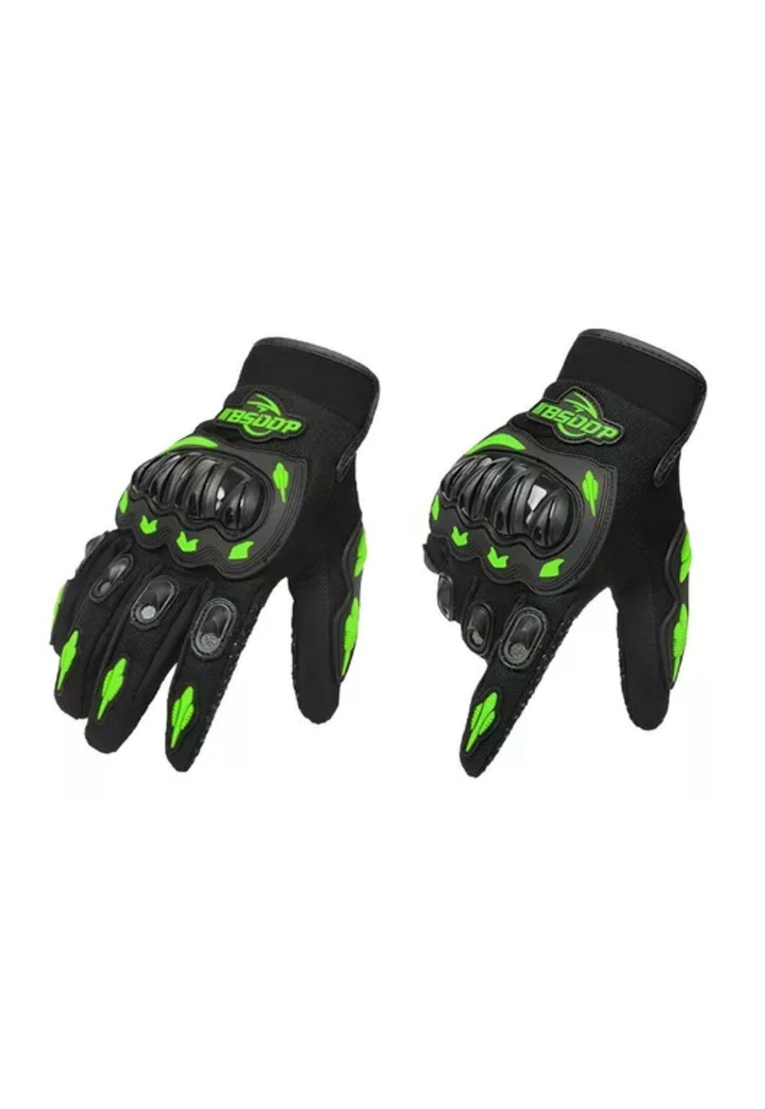Guantes de moto protección invierno impermeables, talla L, color verde-2
