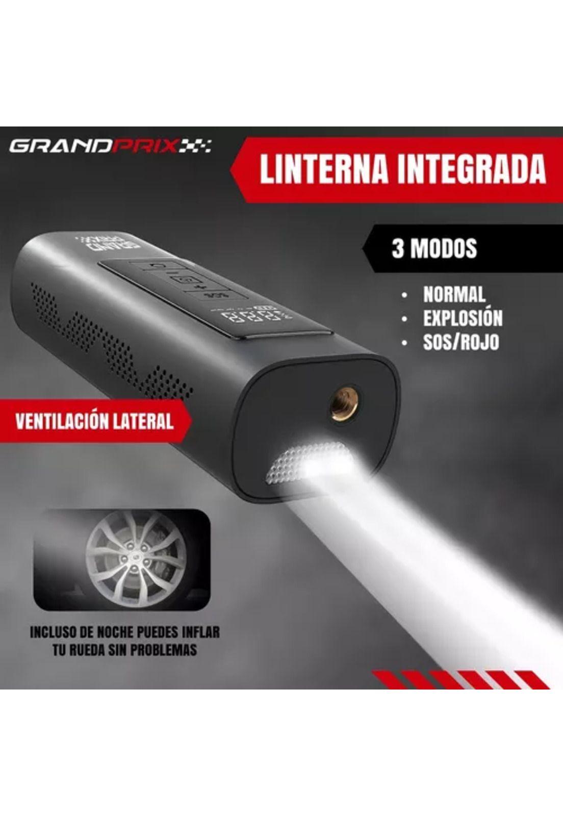 Compresor de aire portátil a batería inflador neumáticos negro-6